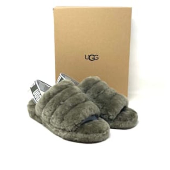 💖MEGA SALE💖UGG  BTOL FLUFF YEAH Slides BURNT OLIVE Women's  1095119 BTOL - Picture 5 of 13